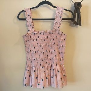 Kate Spade Pineapple Peplum Sleeveless Top